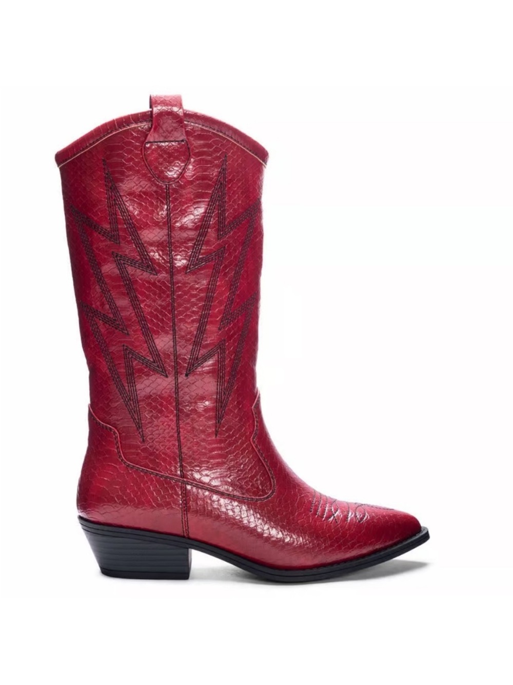 Dirty Laundry Red Textured Western Over-the-Knee Boots